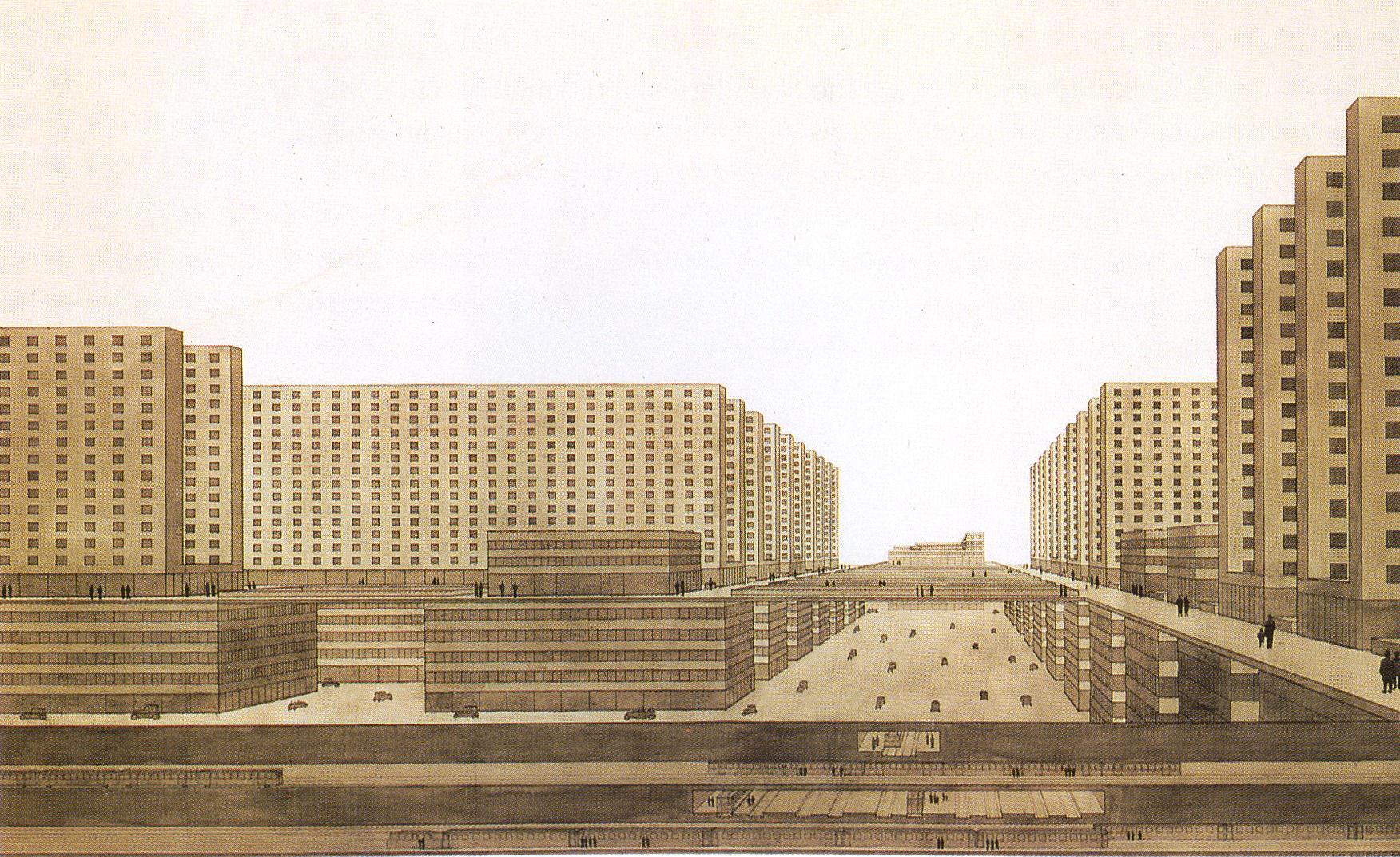 Fig. 3 Hochhausstadt, Hilberseimer, 1924